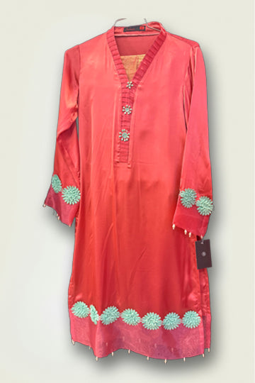 Pakistani Light Red Embroidery Work Women Outfit