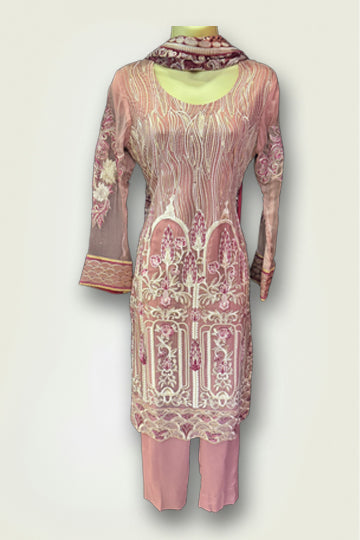Pakistani Pink Embroidery Work Women Outfit