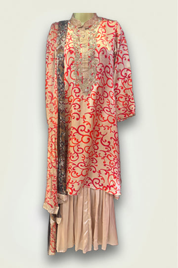 Pakistani skin pink silk Embroidery Women Outfit