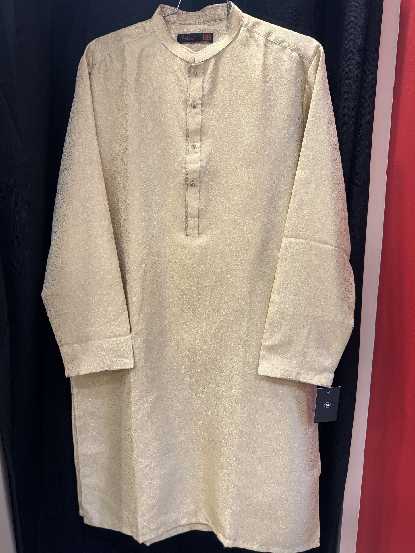 Off-White Self-Print Kurta