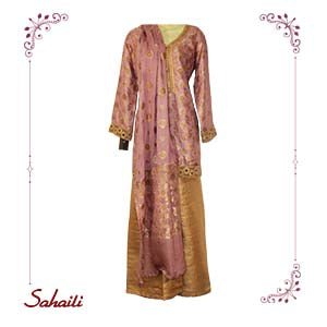 Pakistani Pink Gold Women Outfit