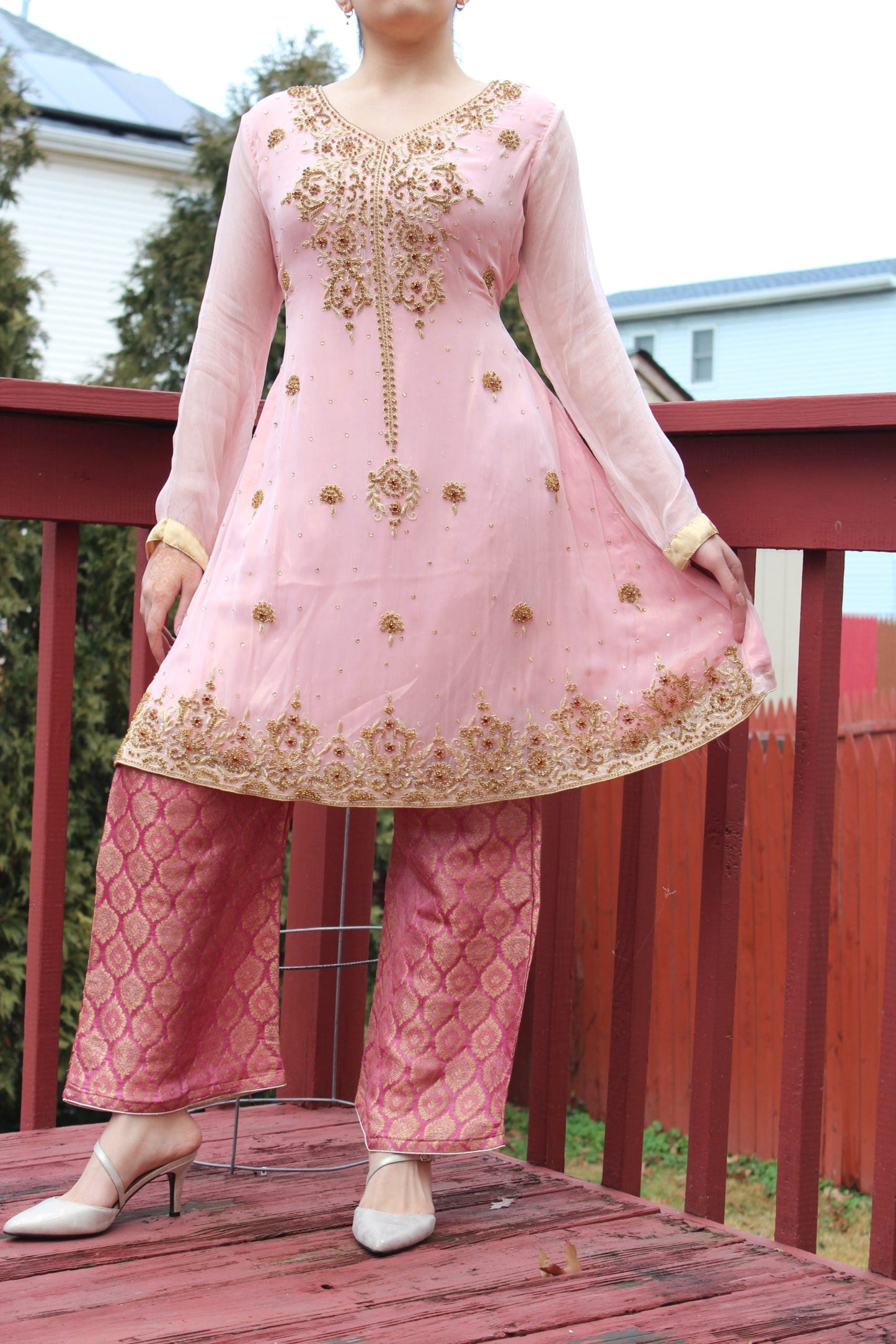 Pakistani Peach Embellished Women Outfit