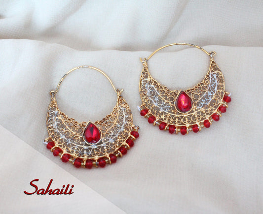 Pakistani Classic Red Earrings