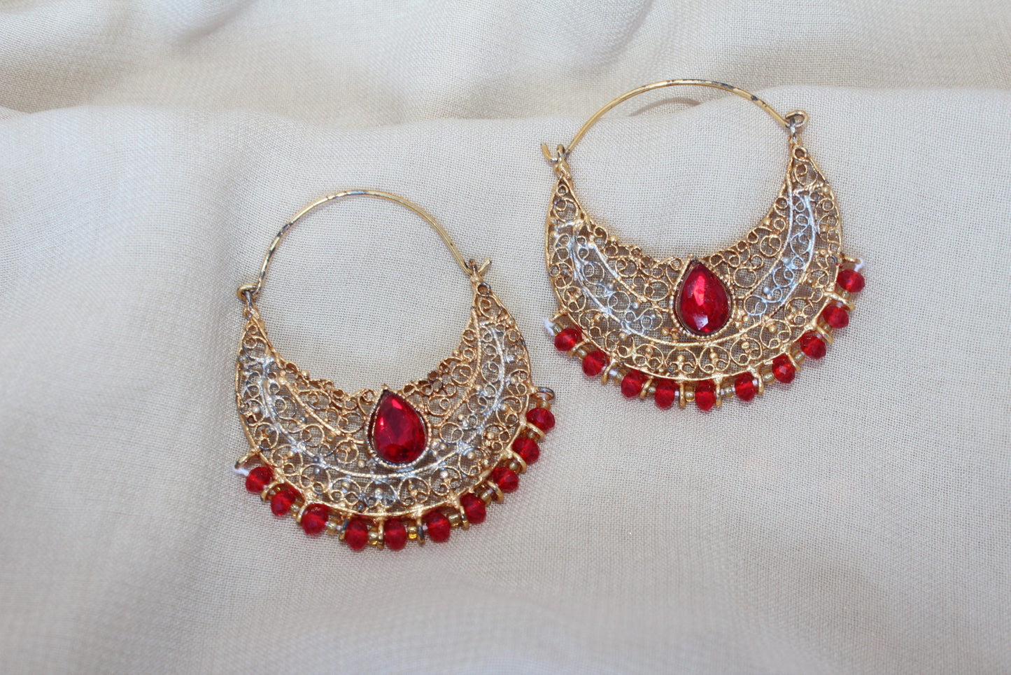 Pakistani Classic Red Earrings