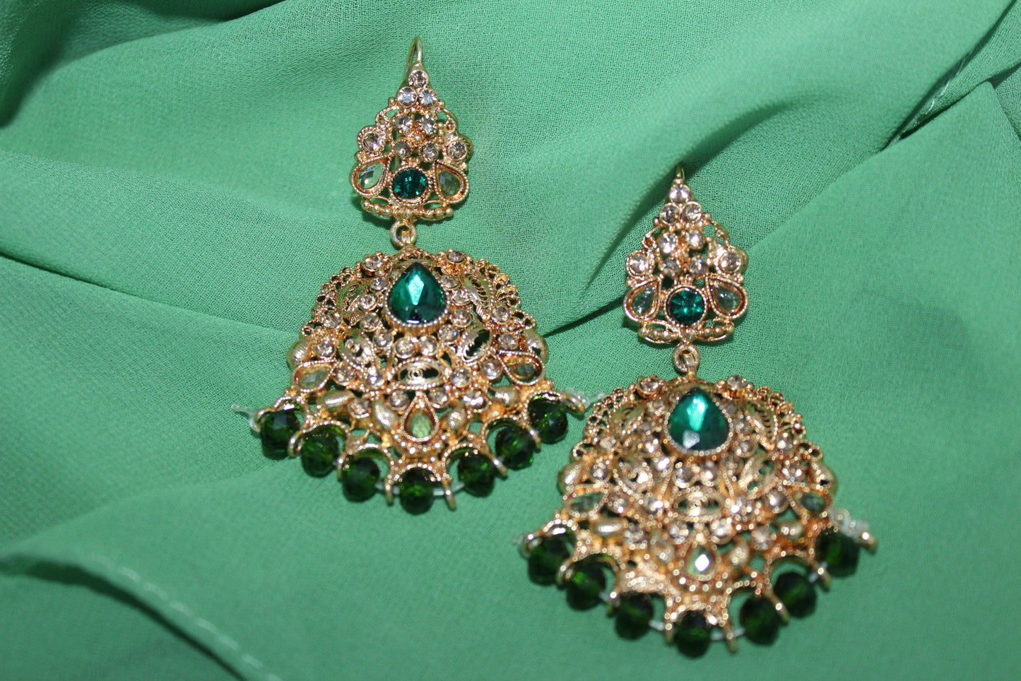 Pakistani Forest Green Earrings