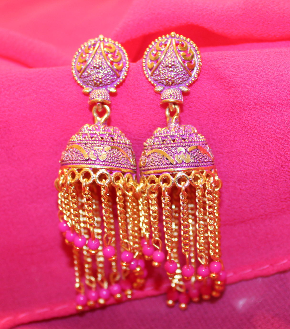 Pink Dangle Earrings