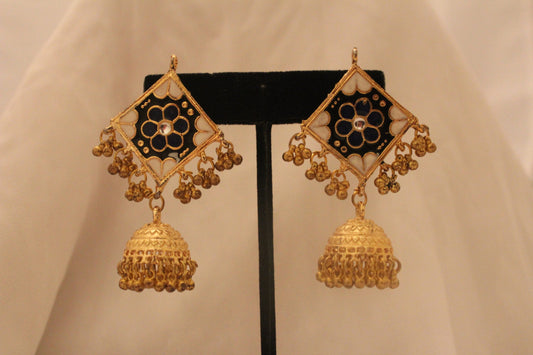 Diamond Encased Flower Earrings