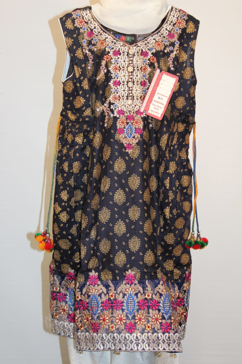 Pakistani Black Embroidered Cotton Dress