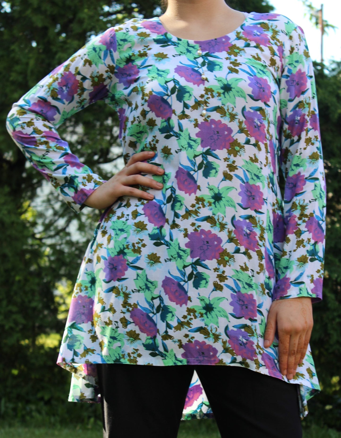 Pakistani Printed Color Clash Kurti