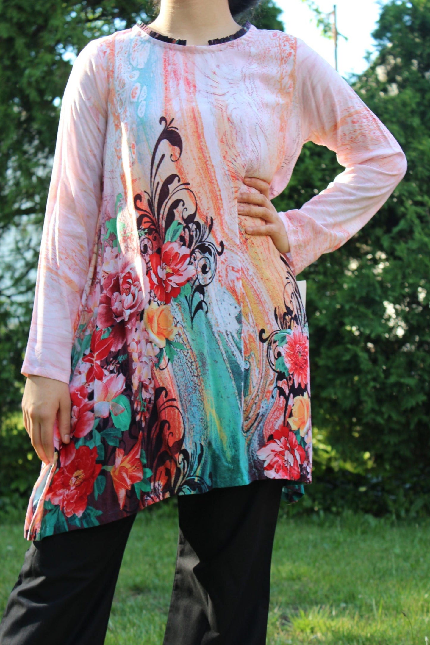 Pakistani Printed Blend of Colors Kurti