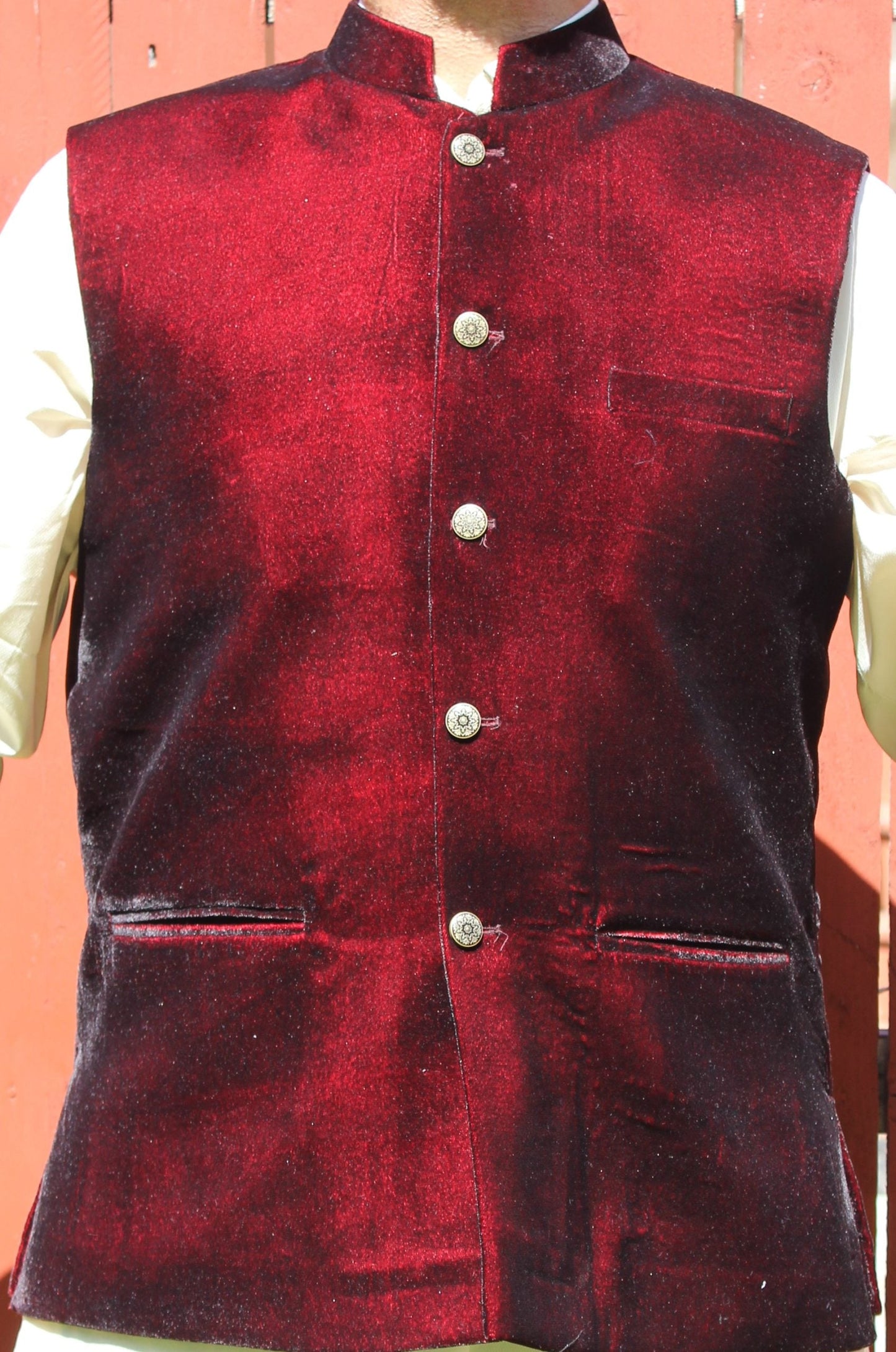 Pakistani Velvet Red Men Vest