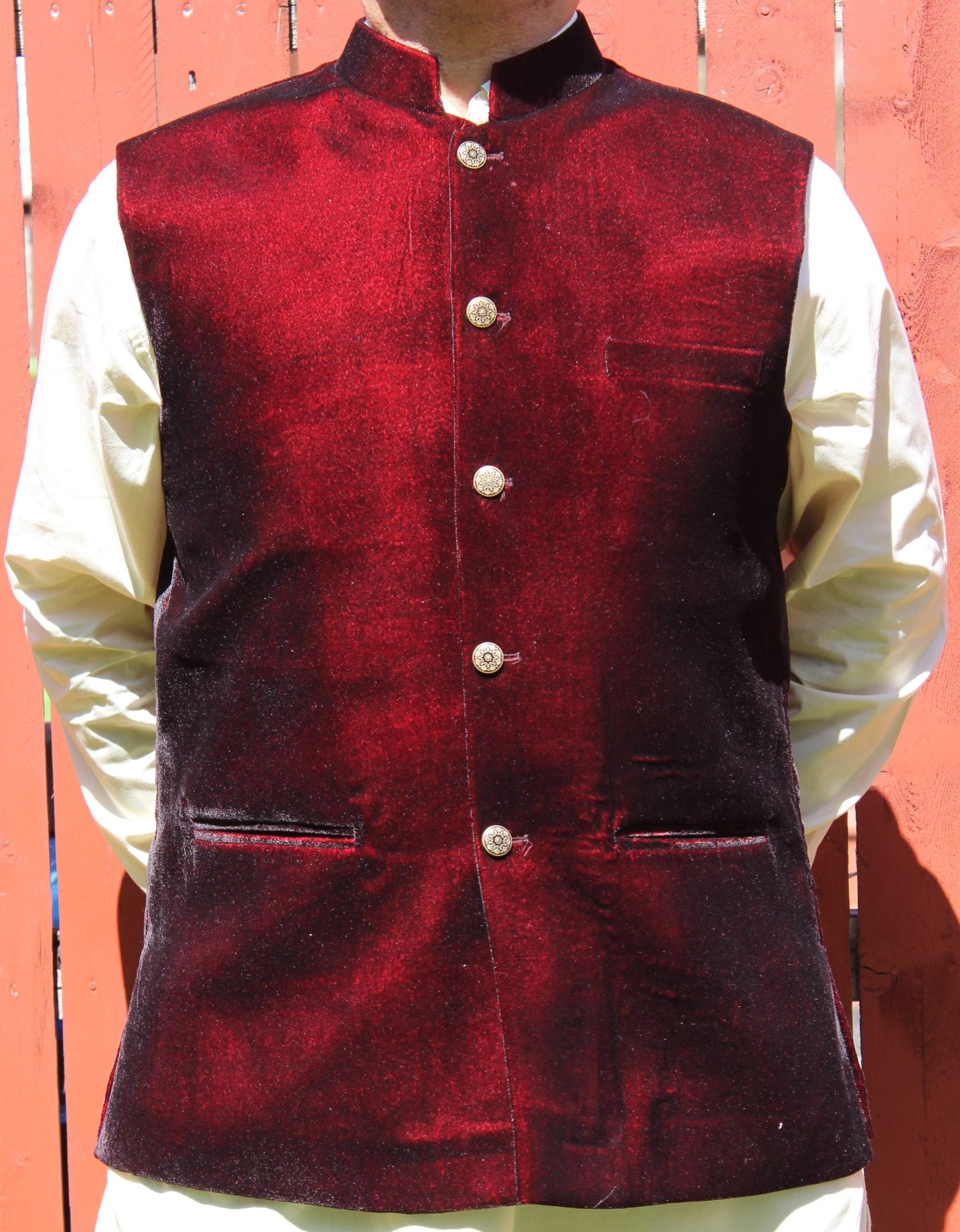 Pakistani Velvet Red Men Vest