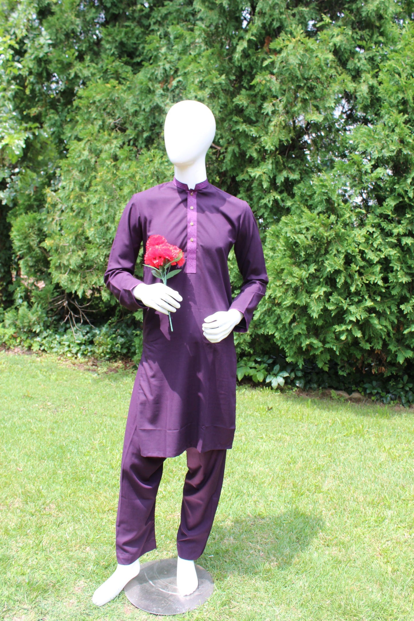 Dark Purple Mens Shalwar Kameez