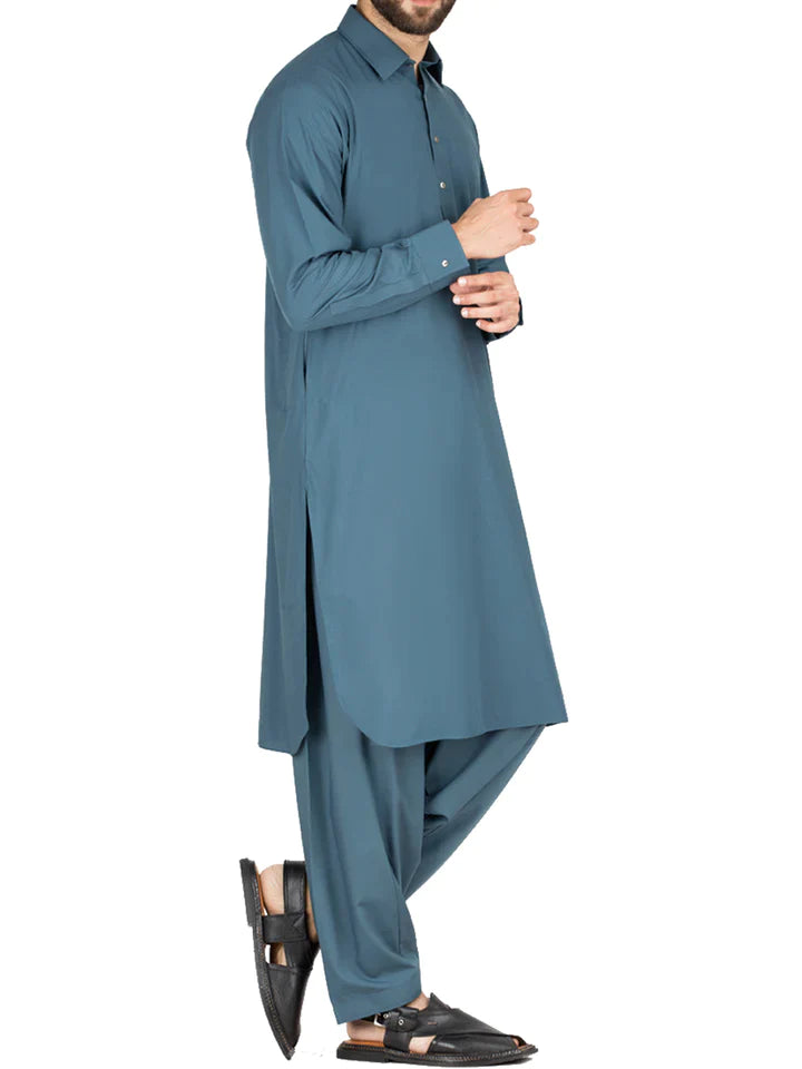 ALMIRAH BLUE BLENDED KAMEEZ SHALWAR