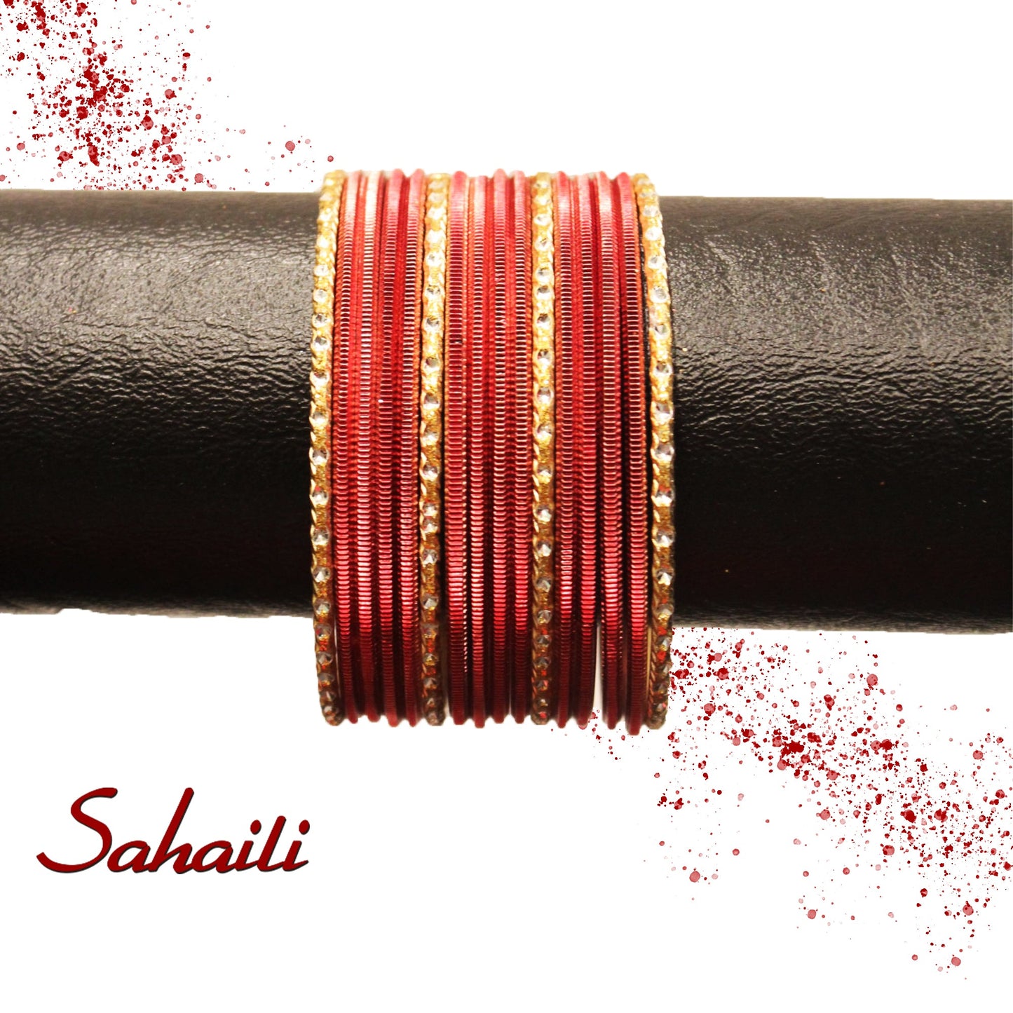 Pakistani Gold & Red Bangles