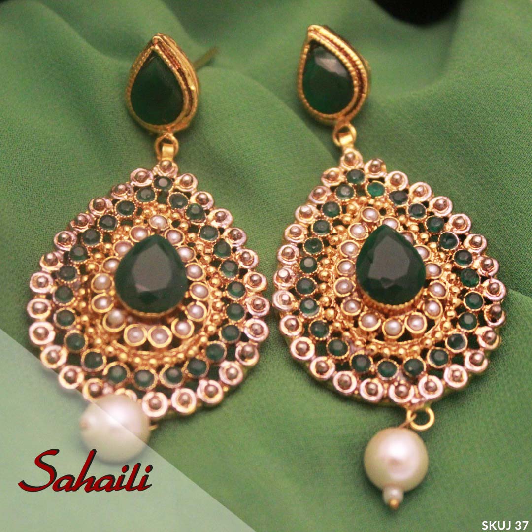 Pakistani Drop shape Long Earrings