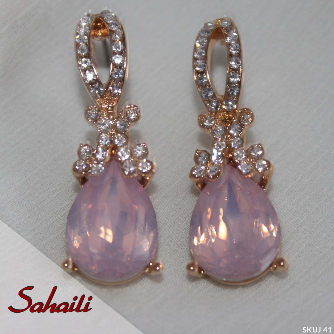 Pakistani Pink Long Earrings
