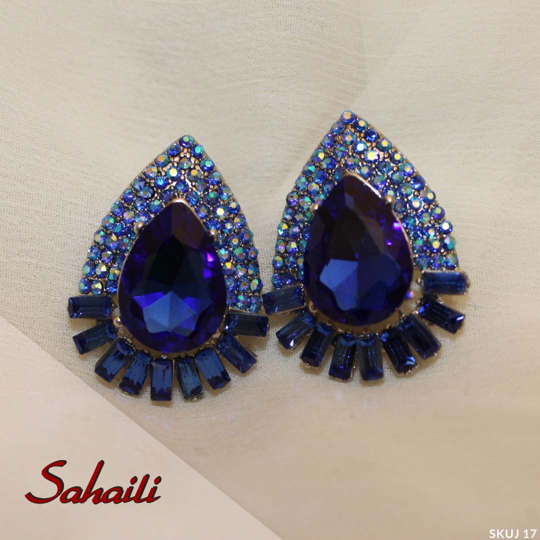 Pakistani Blue Drop Studs