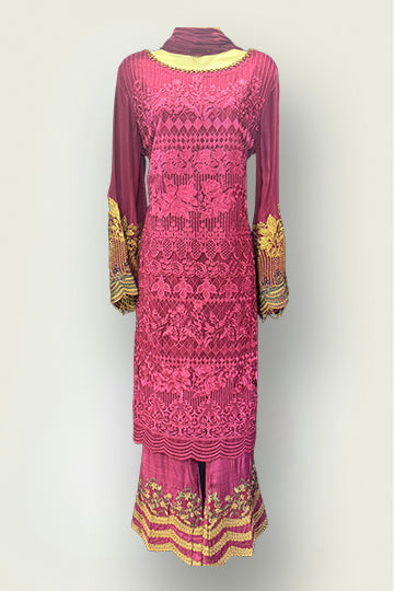 Pakistani Pink Tilla Embroidery Women Outfit
