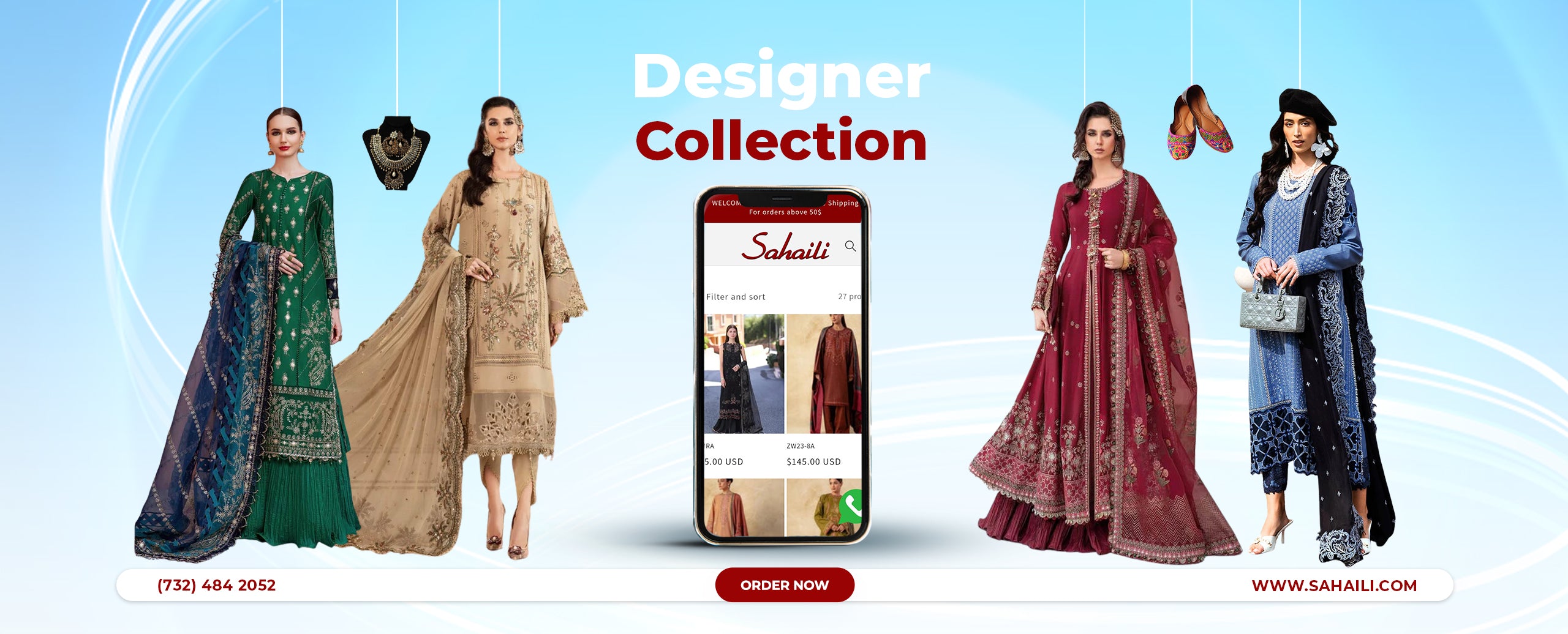 Buy Pakistani Designer Clothes Online in USA Sahaili