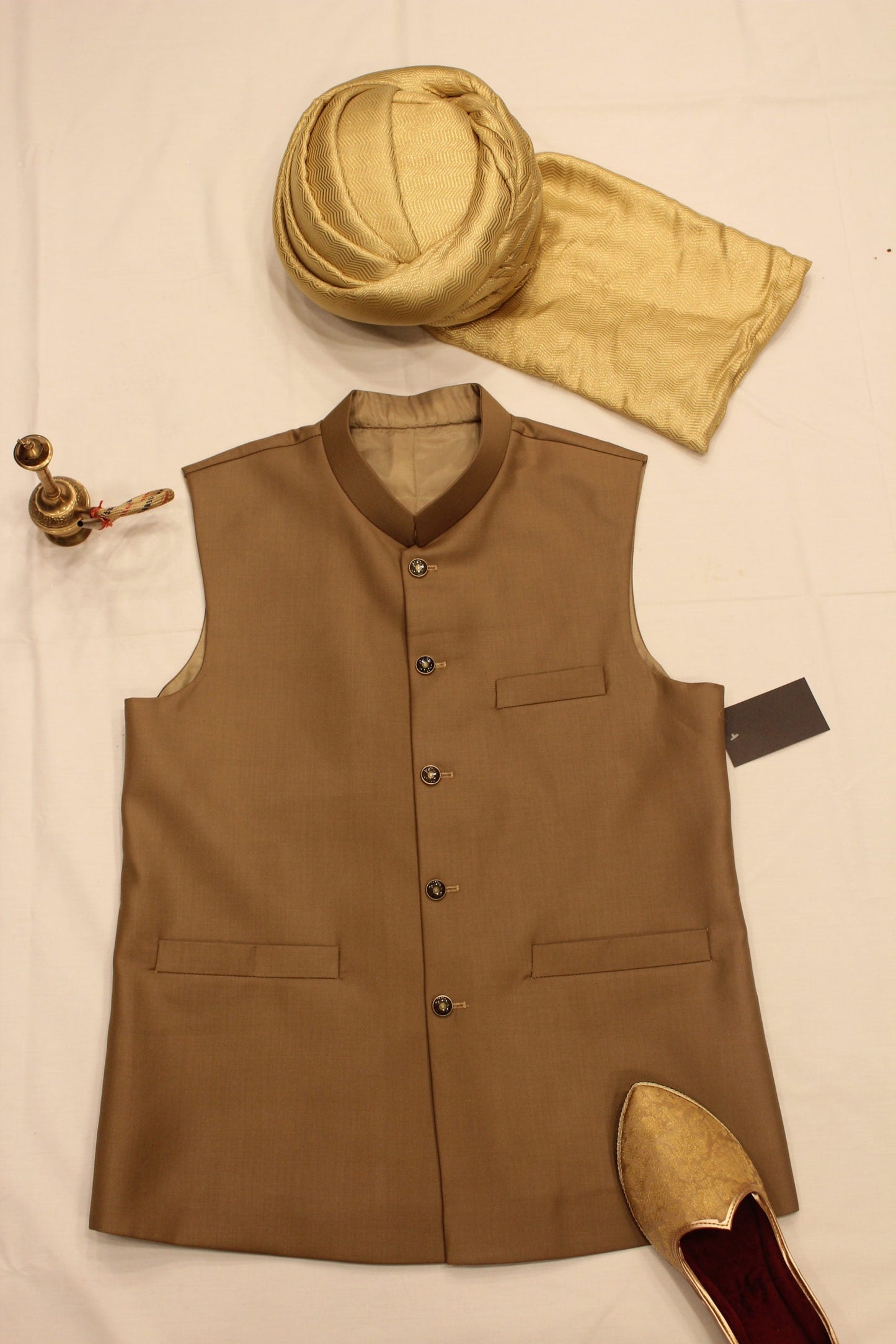 Pakistani Dust Brown Men Waist Coat