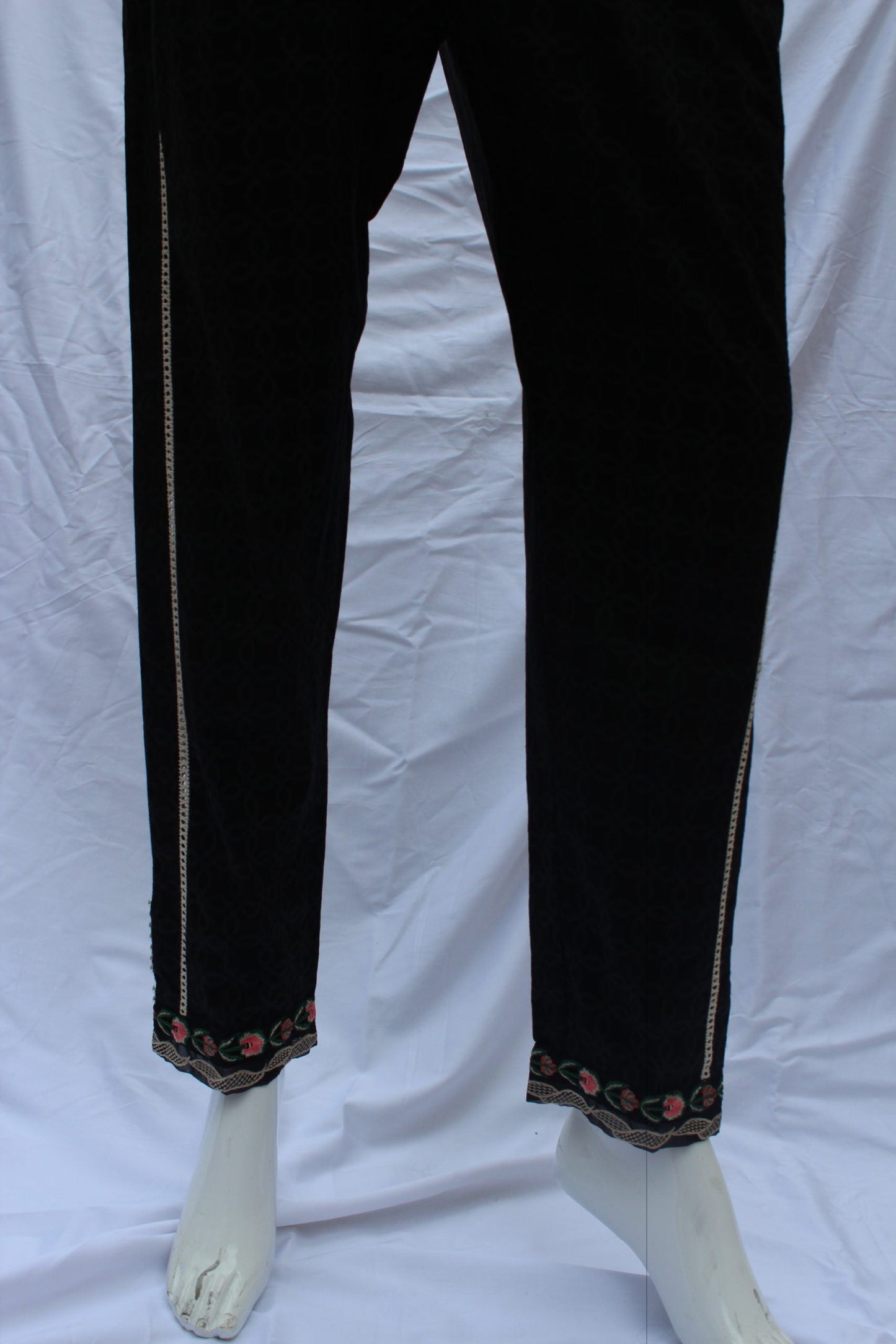 Pakistani Black Floral Print Pants
